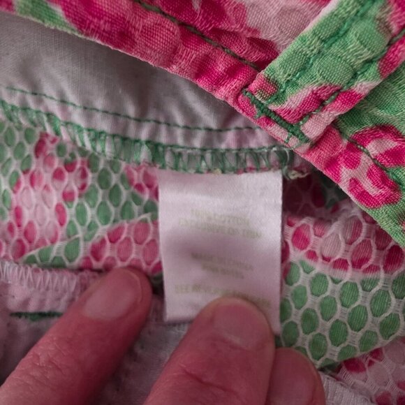 Lilly Pulitzer Pink & Green Butterfly Floral Shorts Size 10 - Picture 4 of 7